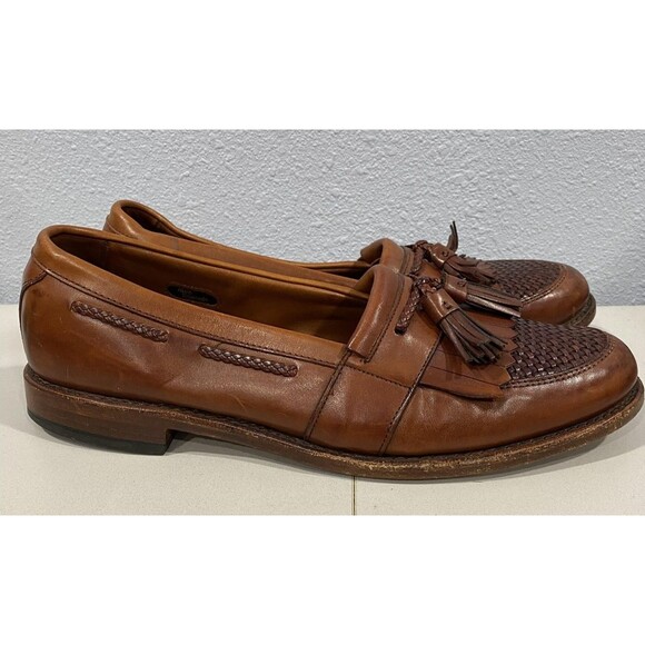 Allen Edmonds Shoes Mens 11 Brown Tassel Loafer Kiltie Leather Woven USA Made main image 9
